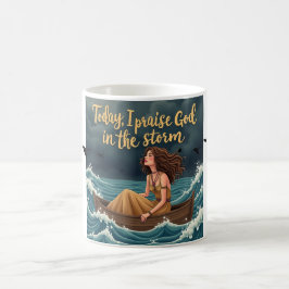 Caneca De Café Hoje, eu elogio Deus na Tempestade