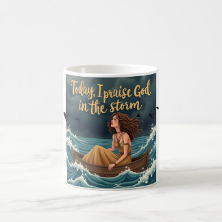 Caneca De Café Hoje, eu elogio Deus na Tempestade