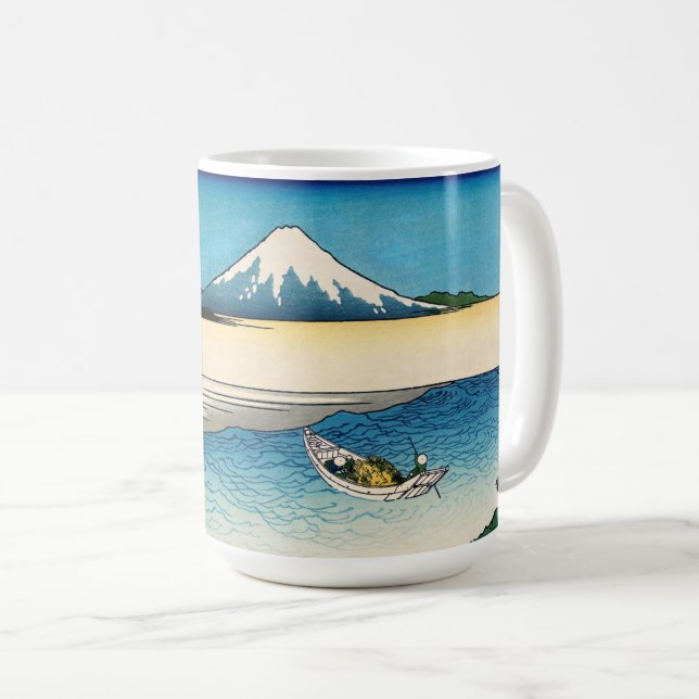 Caneca De Café Hokusai - Rio Tama na província de Musashi (Frente Esquerda)