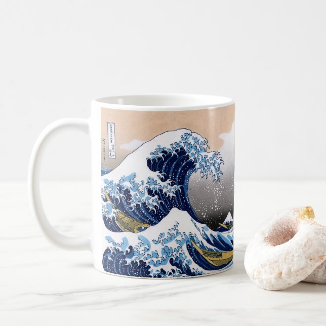 Caneca De Café Hokusai , “ The Great Wave off Kanagawa ” コーヒーマグカッ (Com Donut)