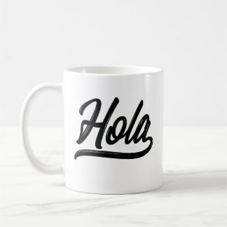 Caneca De Café Hola Script (Preto)