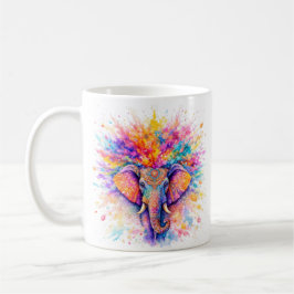 Caneca De Café Holi Festival Elephant Watercolor Ceramic Mug