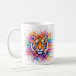 Caneca De Café Holi Festival Tiger Watercolor Artistic Mug