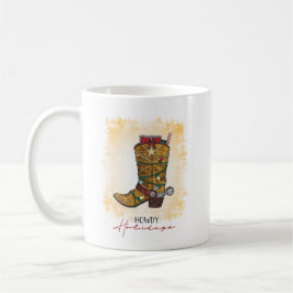 Caneca De Café Holidays, Natal, Luzes de Natal, Boot do Cowboy