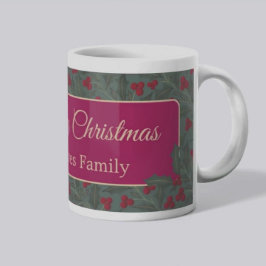 Caneca De Café Holly Berries Christmas
