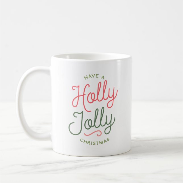 Caneca De Café Holly Jolly Christmas (Esquerda)