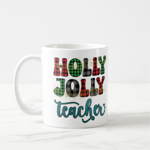 Caneca De Café Holly Jolly Professora Apreciação de Natal Present