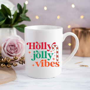 Caneca De Café Holly jolly vibe Bebendo Coffee Mug