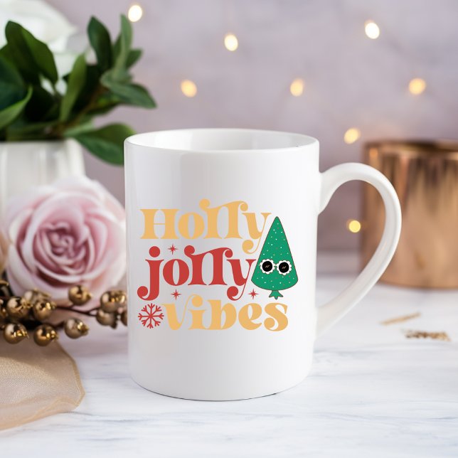 Caneca De Café Holly jolly vibe Bebendo Coffee Mug (Criador carregado)