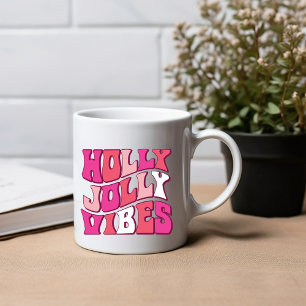 Caneca De Café Holly jolly vibes: Bebendo de Natal Coffee Mug