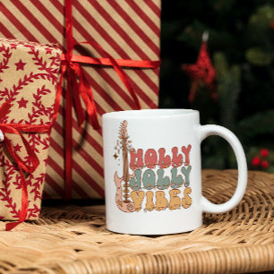 Caneca De Café Holly jolly vibes: Bebendo de Natal Coffee Mug