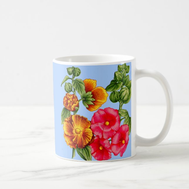 Caneca De Café hollyhocks (Direita)
