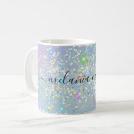 Caneca De Café Holographic Glam Glitter Elegante Esmaga Rapariga