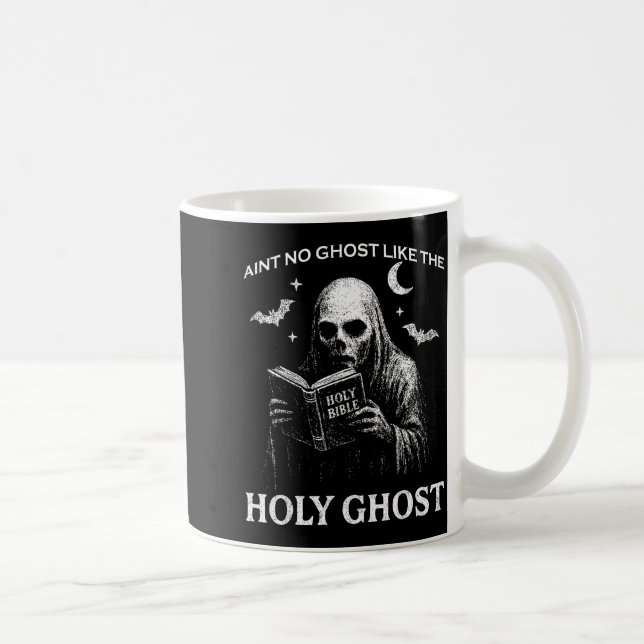 Caneca De Café Holy Ghost Creepy Realistic Distressed Halloween B (Direita)