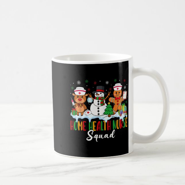 Caneca De Café Home Health Nurse Squad Reindeer Gingerbread Chris (Direita)