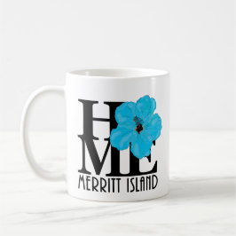 Caneca De Café HOME Merritt Island 11oz hibiscus azul