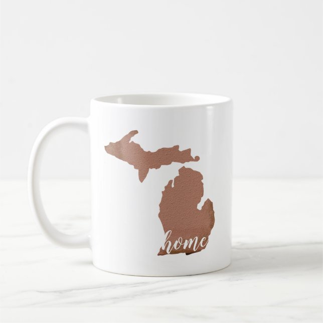 Caneca De Café Home Page do Cobre em Michigan Silhouette (Esquerda)