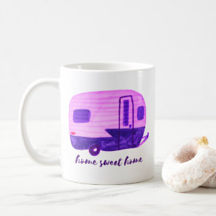 Caneca De Café HOME SWEET HOME Vintage Trailers Watercolor RVs