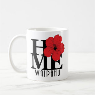 Caneca De Café HOME Waipahu Havaí 11oz Red Hibiscus