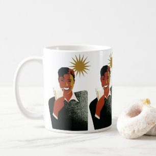 Caneca De Café Homem Art Déco Antigo, Bebidas Geladas no Verão