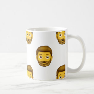 Caneca De Café homem barbudo emoji
