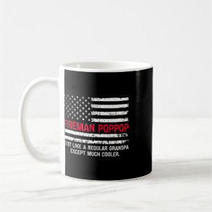 Caneca De Café Homem Bombeiro Pop Pop Bandeira EUA Orgulhoso Bomb