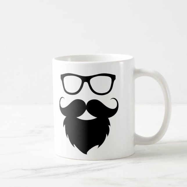 Caneca De Café Homem com Barba Engraçada Totalmente Crescida (Direita)