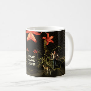 Caneca De Café Homem com cachorro escapando da cidade