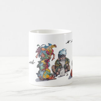 Caneca De Café Homem com roupa suja empilhado alto com ferro e ve