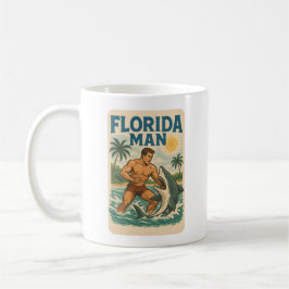Caneca De Café Homem da Flórida Lutador de Tubarão Costeiro | Pra
