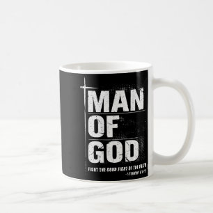 Caneca De Café Homem de Deus Pai Cristão Versículo da Bíblia Timó