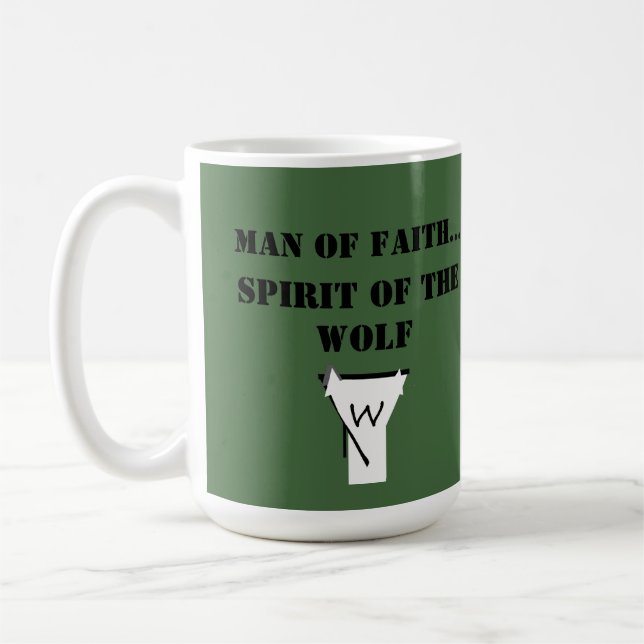 Caneca De Café Homem de Fé ... Espírito da Camisa do Lobo (Esquerda)