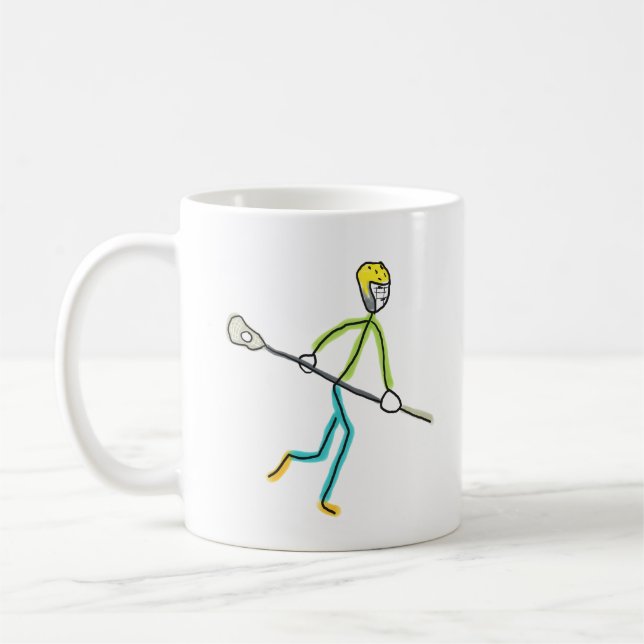 Caneca De Café Homem de lacrosse com taco (Esquerda)
