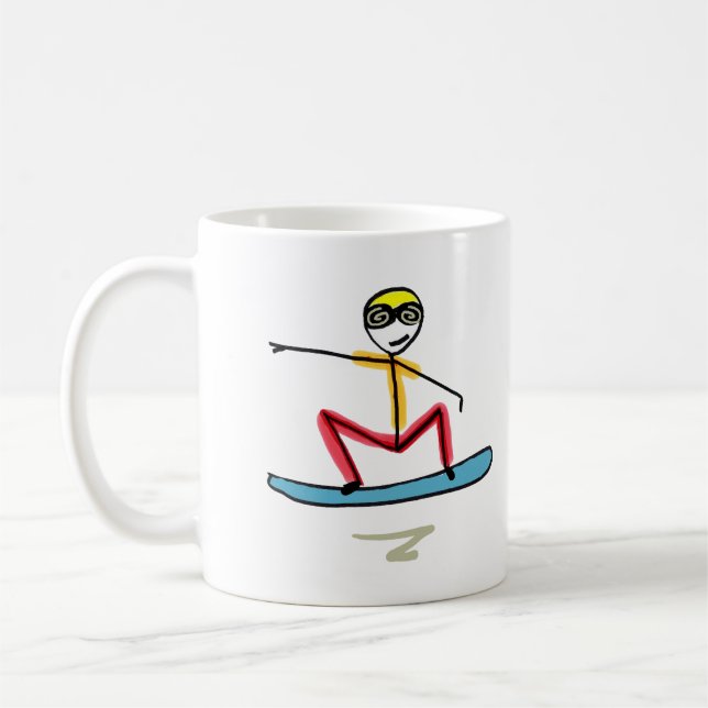 Caneca De Café Homem de Neve no Snowboard (Esquerda)