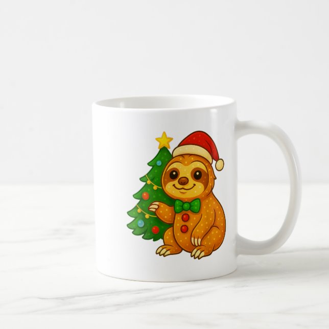 Caneca De Café Homem de Pão de Mel Preguiça Chapéu do Papai Noel  (Direita)