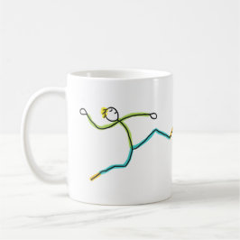 Caneca De Café Homem de Pau Salto em Distância