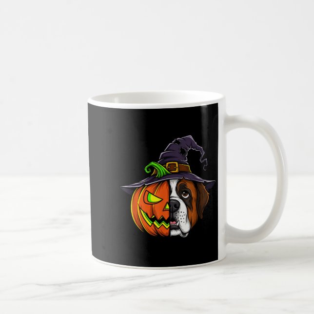 Caneca De Café Homem de São Bernardo Abóbora Jack O Lanterna Hall (Direita)