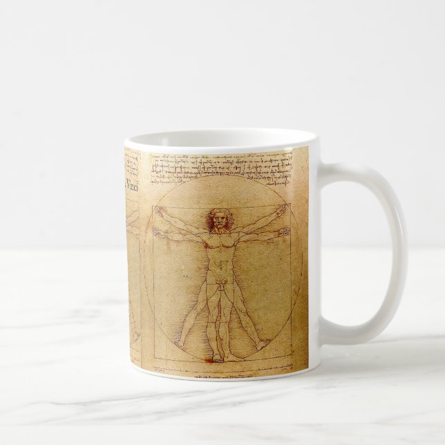 Caneca De Café Homem de Vitruvian por Leonardo da Vinci (Direita)