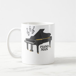 Caneca De Café Homem do Piano de Cauda em Clave de Sol