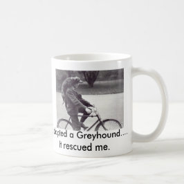 Caneca De Café Homem e galgo na bicicleta em Inglaterra,