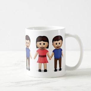Caneca De Café Homem e mulher que guardaram as mãos Emoji