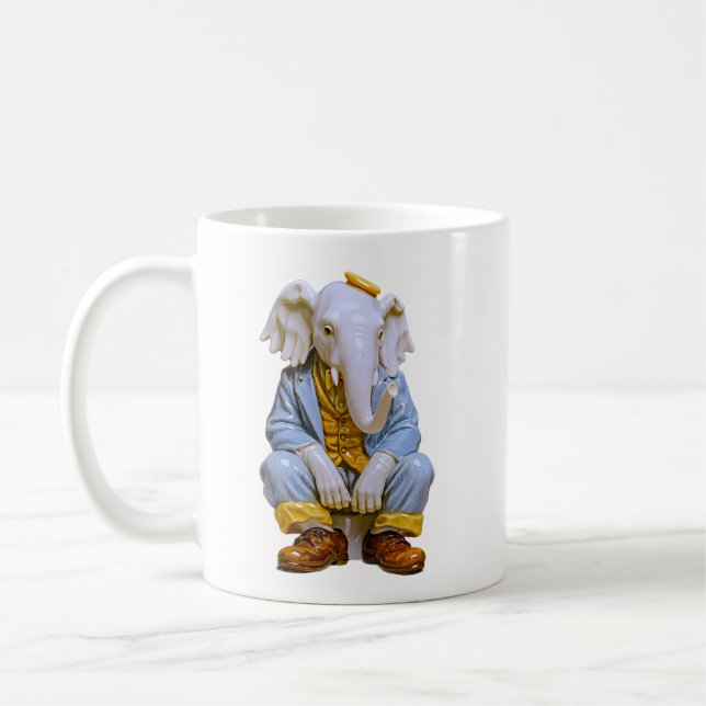 Caneca De Café Homem Elefante Excêntrico  (Esquerda)