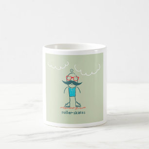 Caneca De Café Homem Em Rollerskates