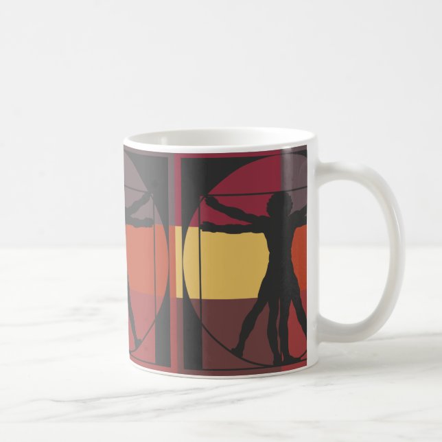 Caneca De Café Homem geométrico de Vitruvian (Direita)