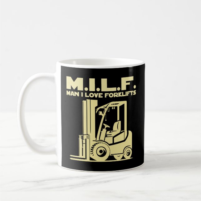 Caneca De Café Homem I Love Forklifts (Esquerda)