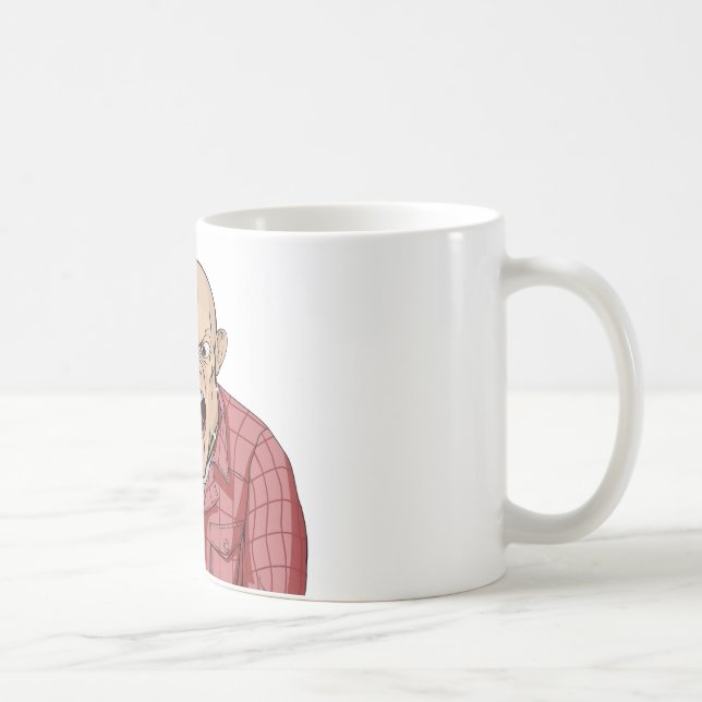 Caneca De Café Homem irritado com a cabeça barbeada que shouting (Direita)