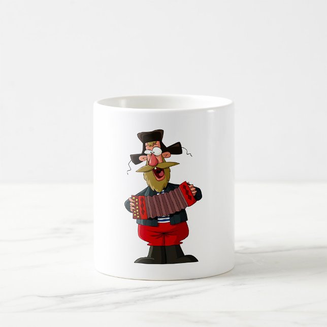 Caneca De Café Homem Jogando O Acordeão (Criador carregado)