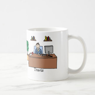 Caneca De Café Homem no escritório - personalize
