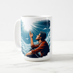 Caneca De Café Homem olhando para o céu FALANDO COM DEUS