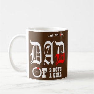 Caneca De Café Homem PAI de 2 Meninos 1 menina pai ou avô de 3